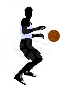 Royalty Free Clipart Image of a Basketball Player