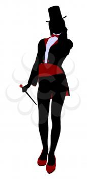 Royalty Free Clipart Image of a Female Magician