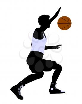 Royalty Free Clipart Image of a Basketball Player