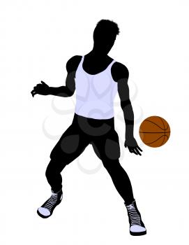 Royalty Free Clipart Image of a Basketball Player