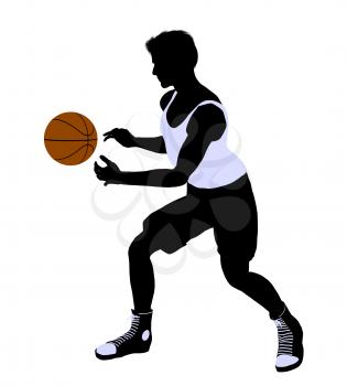 Royalty Free Clipart Image of a Basketball Player