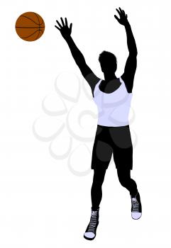 Royalty Free Clipart Image of a Basketball Player