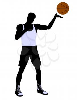 Royalty Free Clipart Image of a Basketball Player