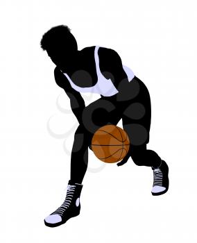 Royalty Free Clipart Image of a Basketball Player