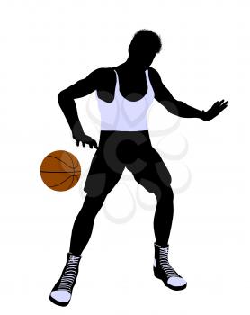 Royalty Free Clipart Image of a Basketball Player