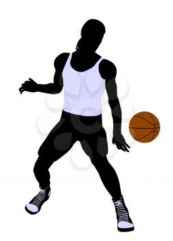 Royalty Free Clipart Image of a Basketball Player