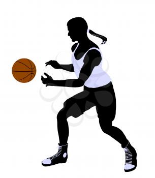 Royalty Free Clipart Image of a Basketball Player