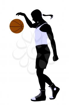 Royalty Free Clipart Image of a Basketball Player