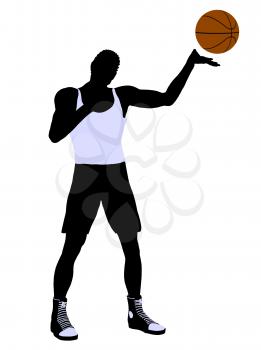 Royalty Free Clipart Image of a Basketball Player