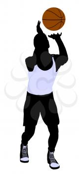 Royalty Free Clipart Image of a Basketball Player