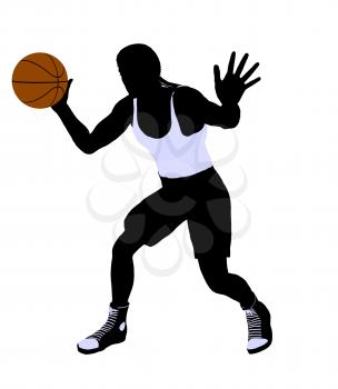 Royalty Free Clipart Image of a Basketball Player