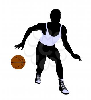 Royalty Free Clipart Image of a Basketball Player