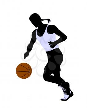 Royalty Free Clipart Image of a Basketball Player