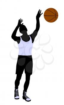 Royalty Free Clipart Image of a Basketball Player