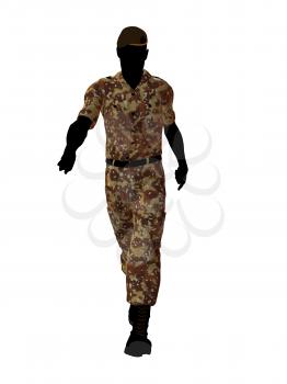 Royalty Free Clipart Image of a Male Soldier