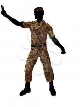 Royalty Free Clipart Image of a Male Soldier