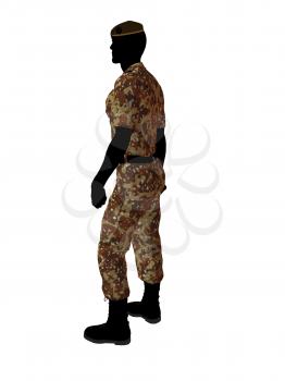 Royalty Free Clipart Image of a Male Soldier