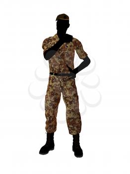 Royalty Free Clipart Image of a Male Soldier