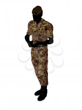 Royalty Free Clipart Image of a Male Soldier