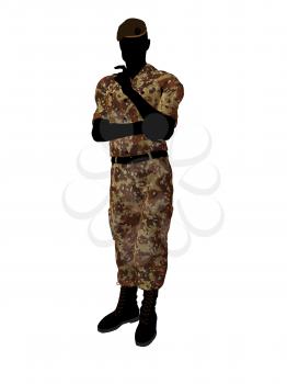 Royalty Free Clipart Image of a Male Soldier