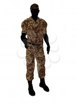 Royalty Free Clipart Image of a Male Soldier