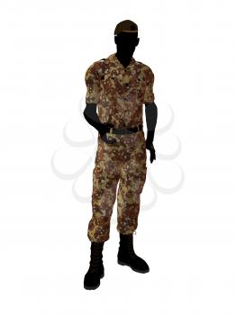 Royalty Free Clipart Image of a Male Soldier