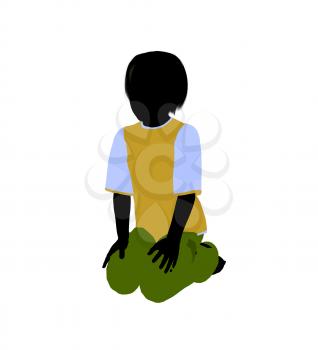 Royalty Free Clipart Image of a Little Boy