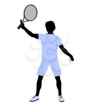 Royalty Free Clipart Image of a Tennis Player