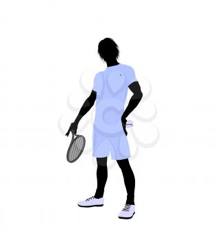 Royalty Free Clipart Image of a Tennis Player