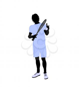 Royalty Free Clipart Image of a Tennis Player