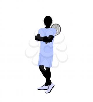 Royalty Free Clipart Image of a Tennis Player