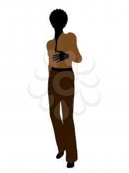 Royalty Free Clipart Image of a Woman in Brown Clothes