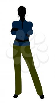 Royalty Free Clipart Image of a Woman in a Blue Top