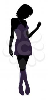 Royalty Free Clipart Image of a Girl in Purple