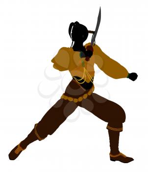 Royalty Free Clipart Image of a Female Pirate