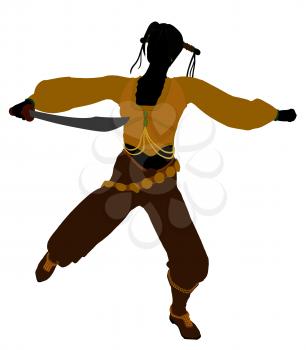 Royalty Free Clipart Image of a Female Pirate