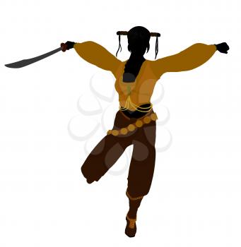 Royalty Free Clipart Image of a Female Pirate