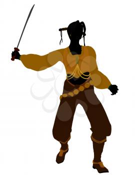 Royalty Free Clipart Image of a Female Pirate