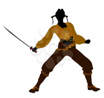 Royalty Free Clipart Image of a Female Pirate