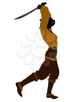 Royalty Free Clipart Image of a Female Pirate