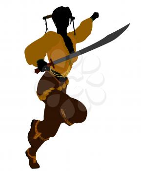 Royalty Free Clipart Image of a Female Pirate