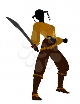 Royalty Free Clipart Image of a Female Pirate