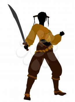 Royalty Free Clipart Image of a Female Pirate