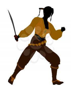 Royalty Free Clipart Image of a Female Pirate