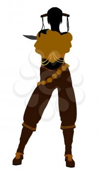 Royalty Free Clipart Image of a Female Pirate