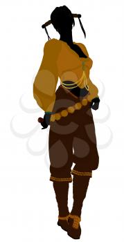 Royalty Free Clipart Image of a Female Pirate