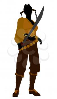 Royalty Free Clipart Image of a Female Pirate