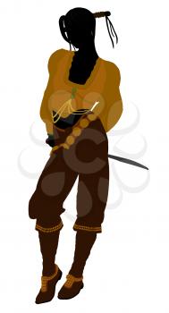 Royalty Free Clipart Image of a Female Pirate