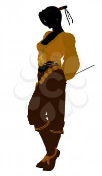 Royalty Free Clipart Image of a Female Pirate