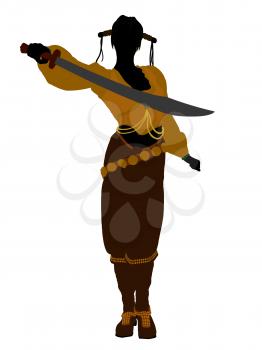 Royalty Free Clipart Image of a Female Pirate